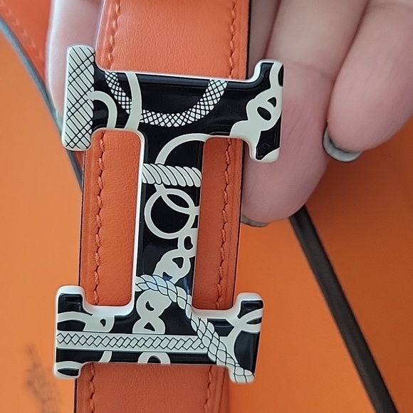 Hermes H reversible leather belt - Picture 2 of 6